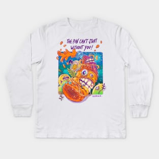 fizzy monster Kids Long Sleeve T-Shirt